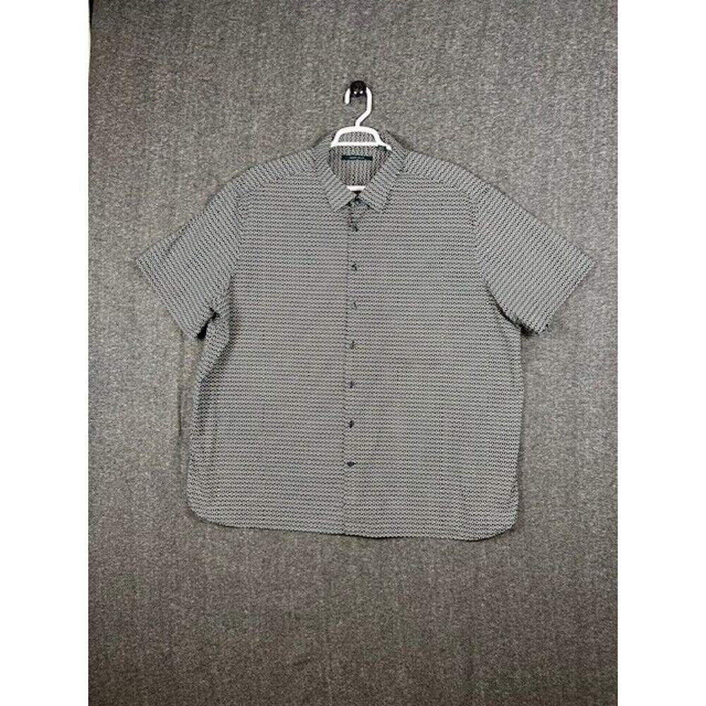 Perry Ellis Mens Geometric Print Short Sleeve Shirt Size 3X - Picture 2 of 8